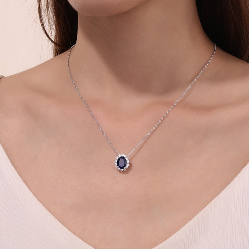 3.35 CTW Halo Necklace