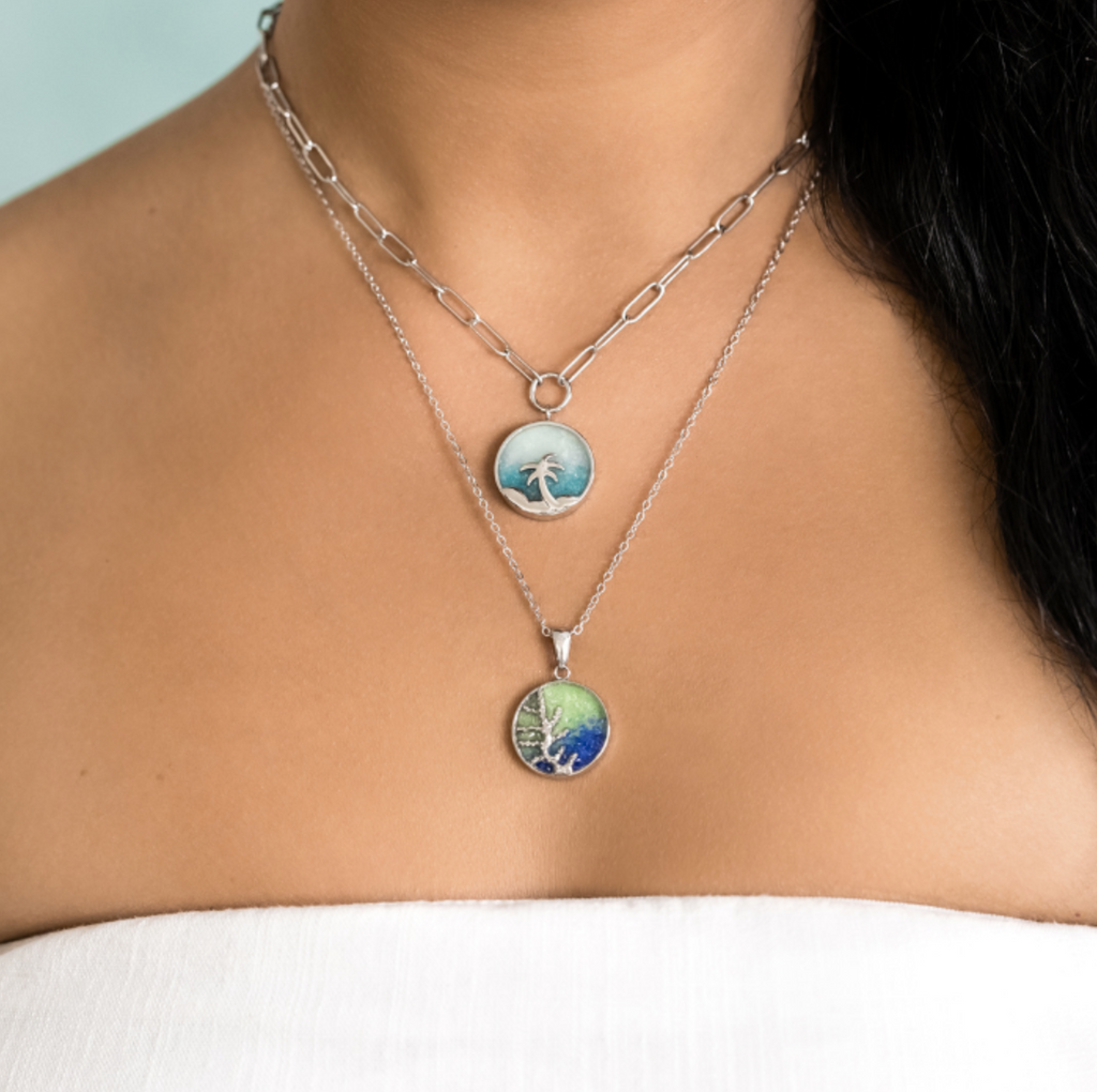 Dune &earth - Silver Palm Tree Necklace