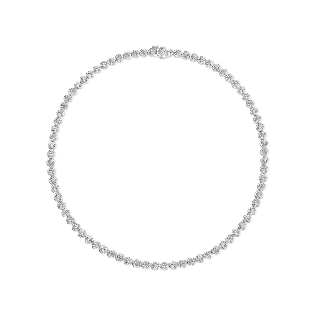 Silver Articulated Bezel Tennis Necklace
