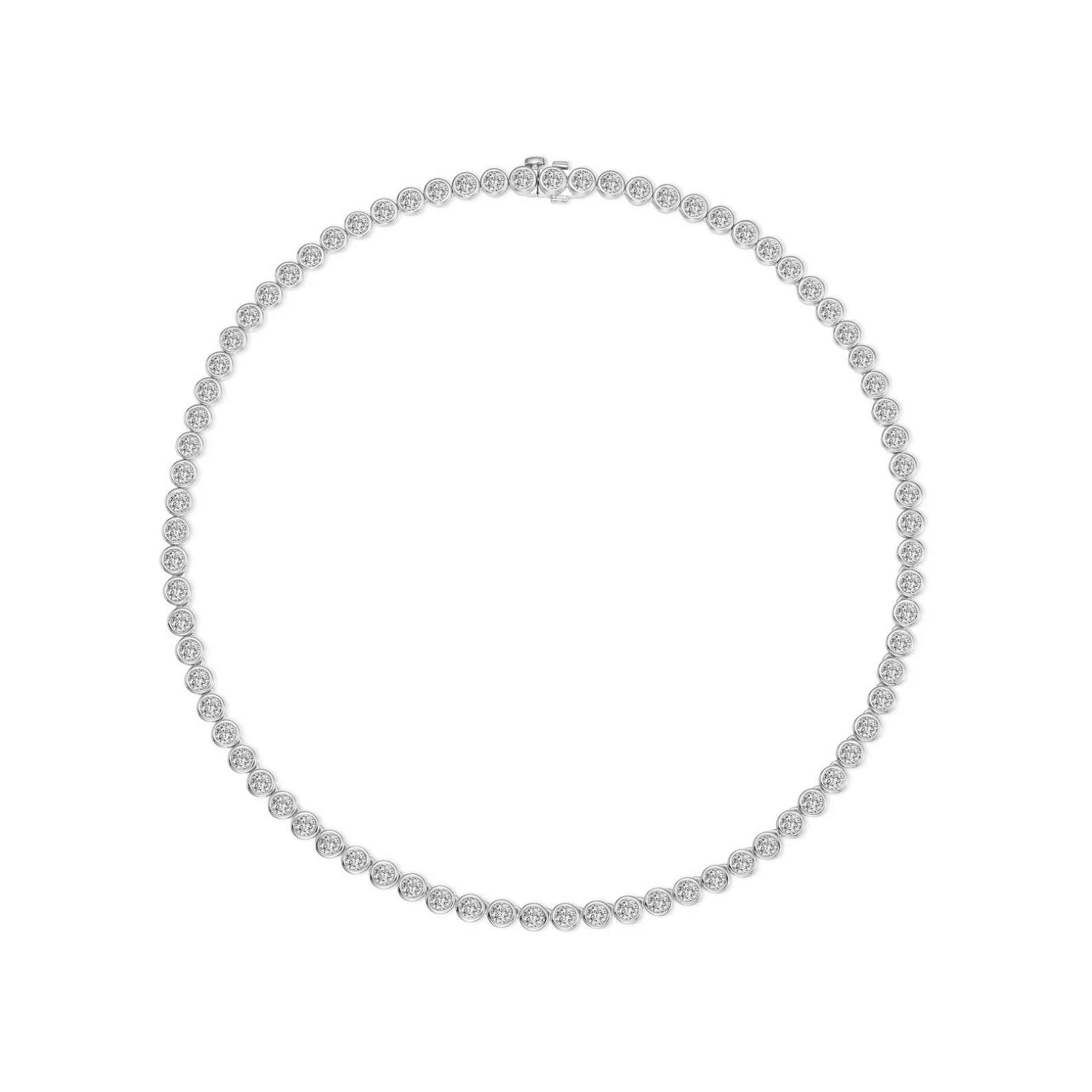 Silver Articulated Bezel Tennis Necklace