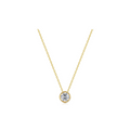 Gold Blossom Cradle Solitaire Necklace