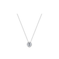 Silver Blossom Cradle Solitaire Necklace