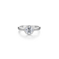 Silver Blossom Cradle Solitaire Ring