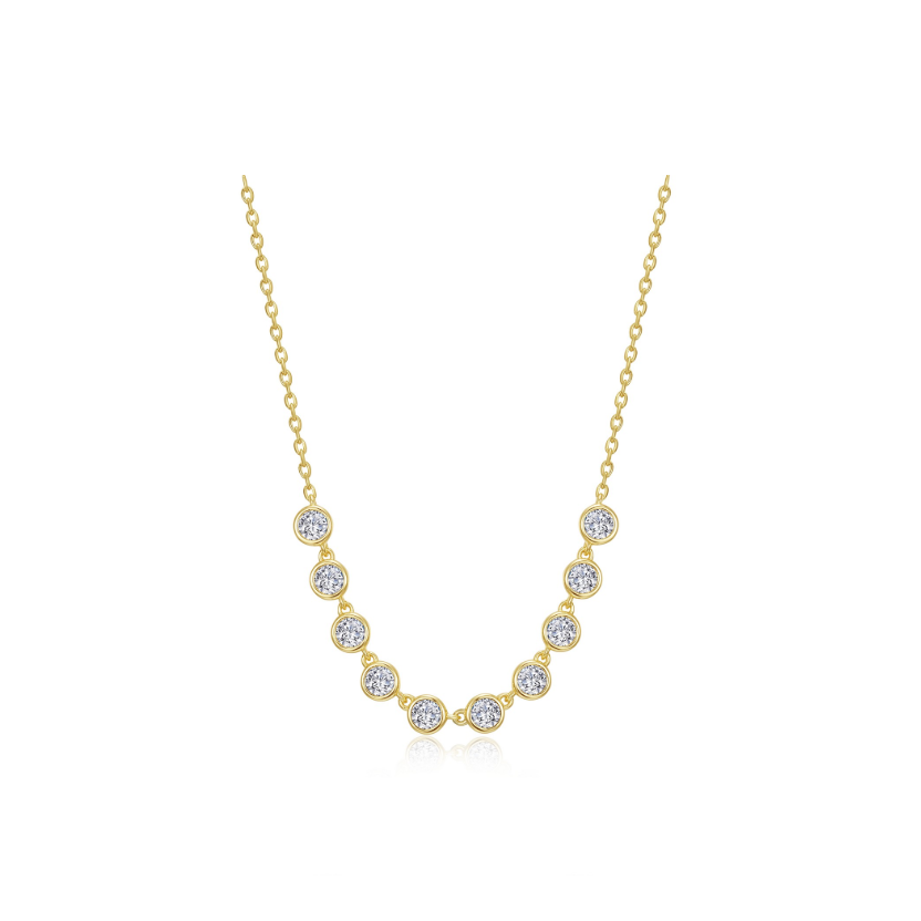 Gold Articulated Bezel Necklace
