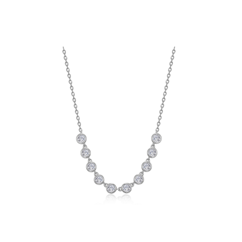 Silver Articulated Bezel Necklace