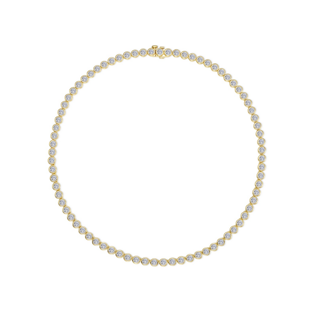 Gold Articulated Bezel Tennis Necklace