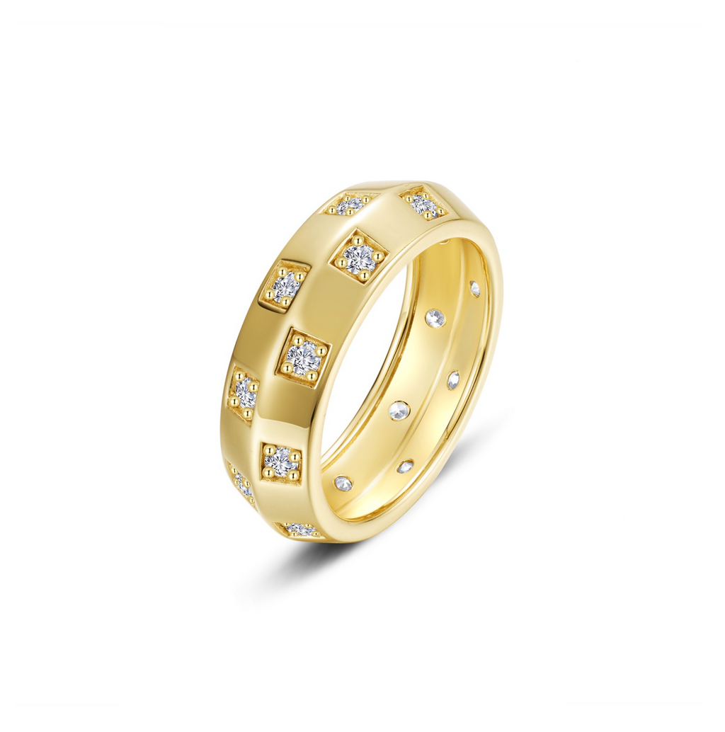 Gold Barrel Beat Ring