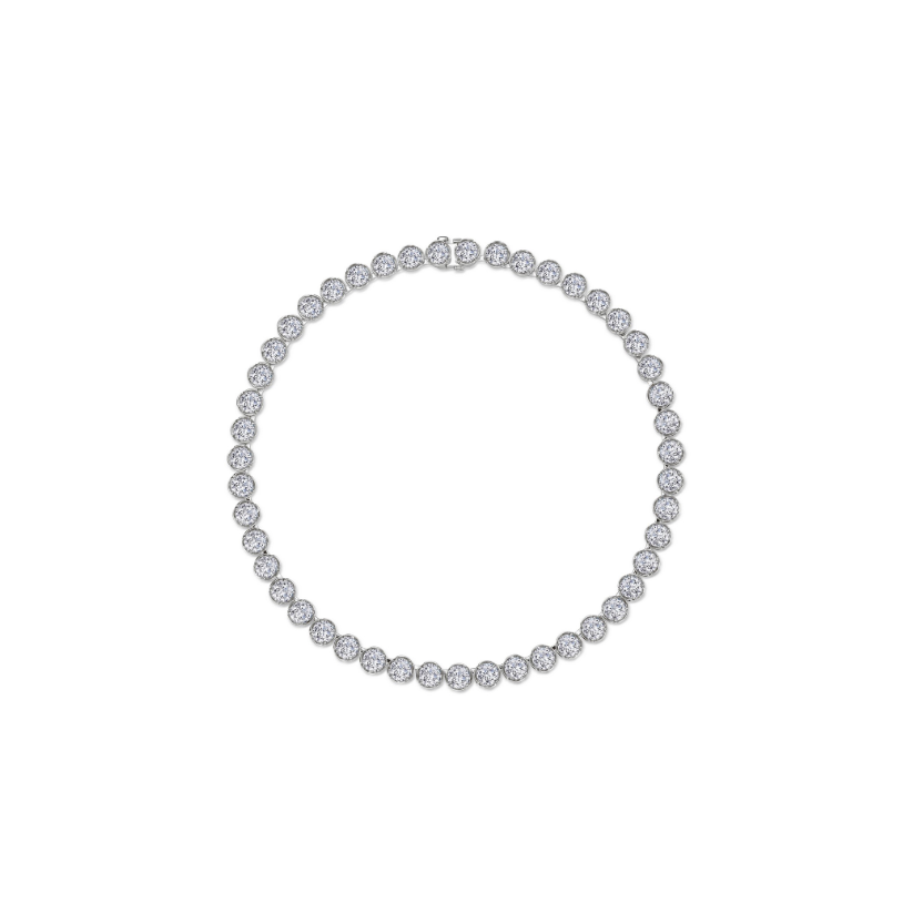 Silver Blossom Cradle Line Necklace