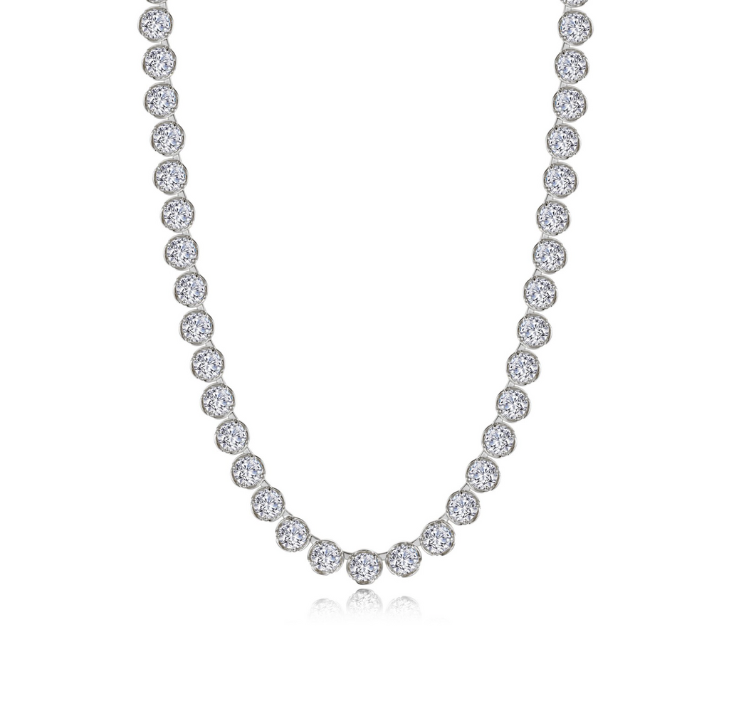 Silver Blossom Cradle Line Necklace
