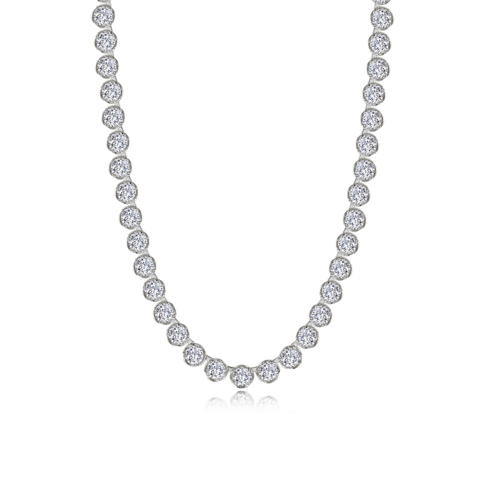 Silver Blossom Cradle Line Necklace