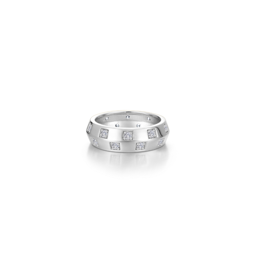 Silver Barrel Beat Ring
