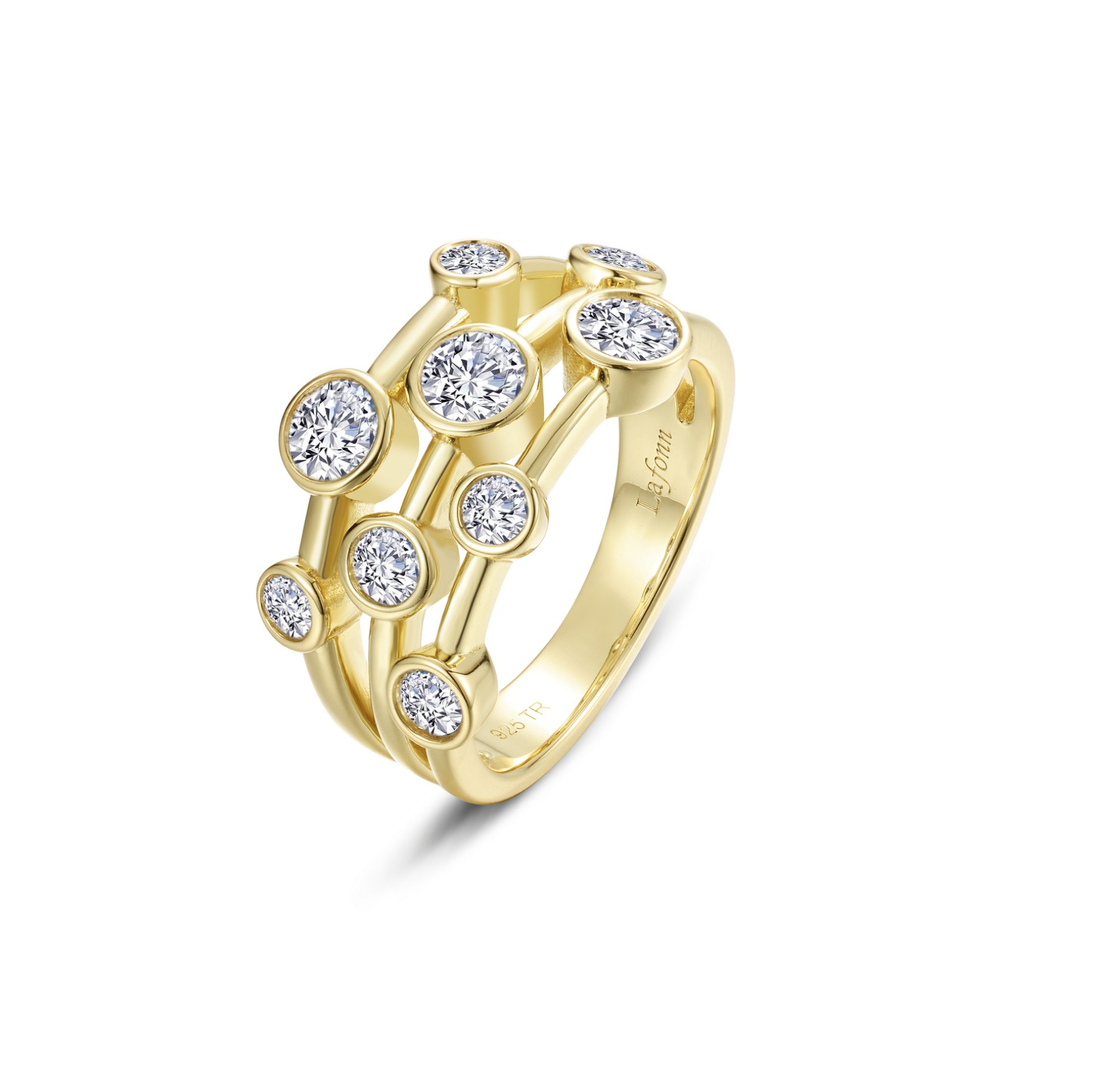 Gold Bubble Cluster Bezel Ring
