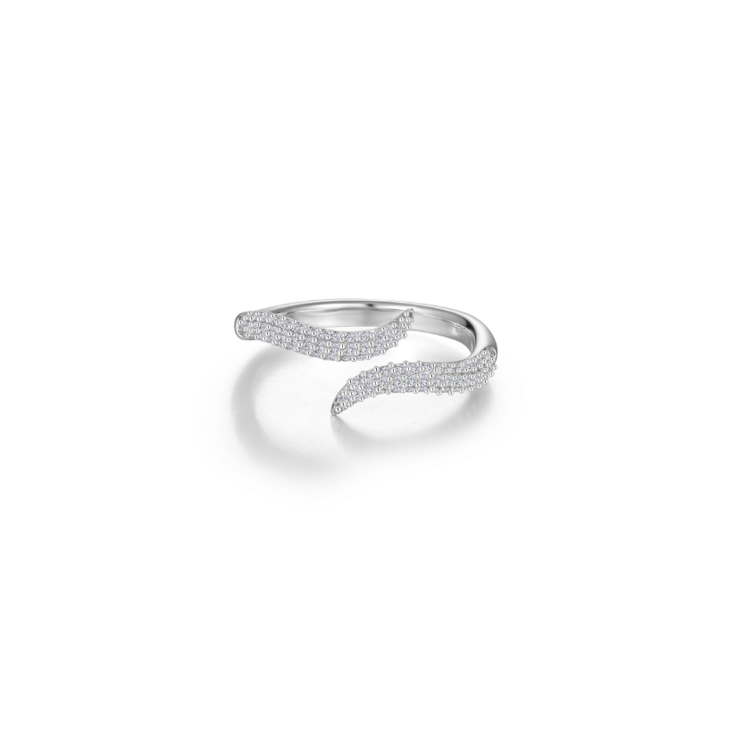 Silver Bypass Wrap Ring