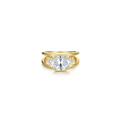 Gold Floating Oval Split Shank Ring