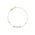 Gold Bezel-Set Teardrop Station Bracelet