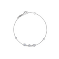 Silver Bezel-Set Teardrop Station Bracelet