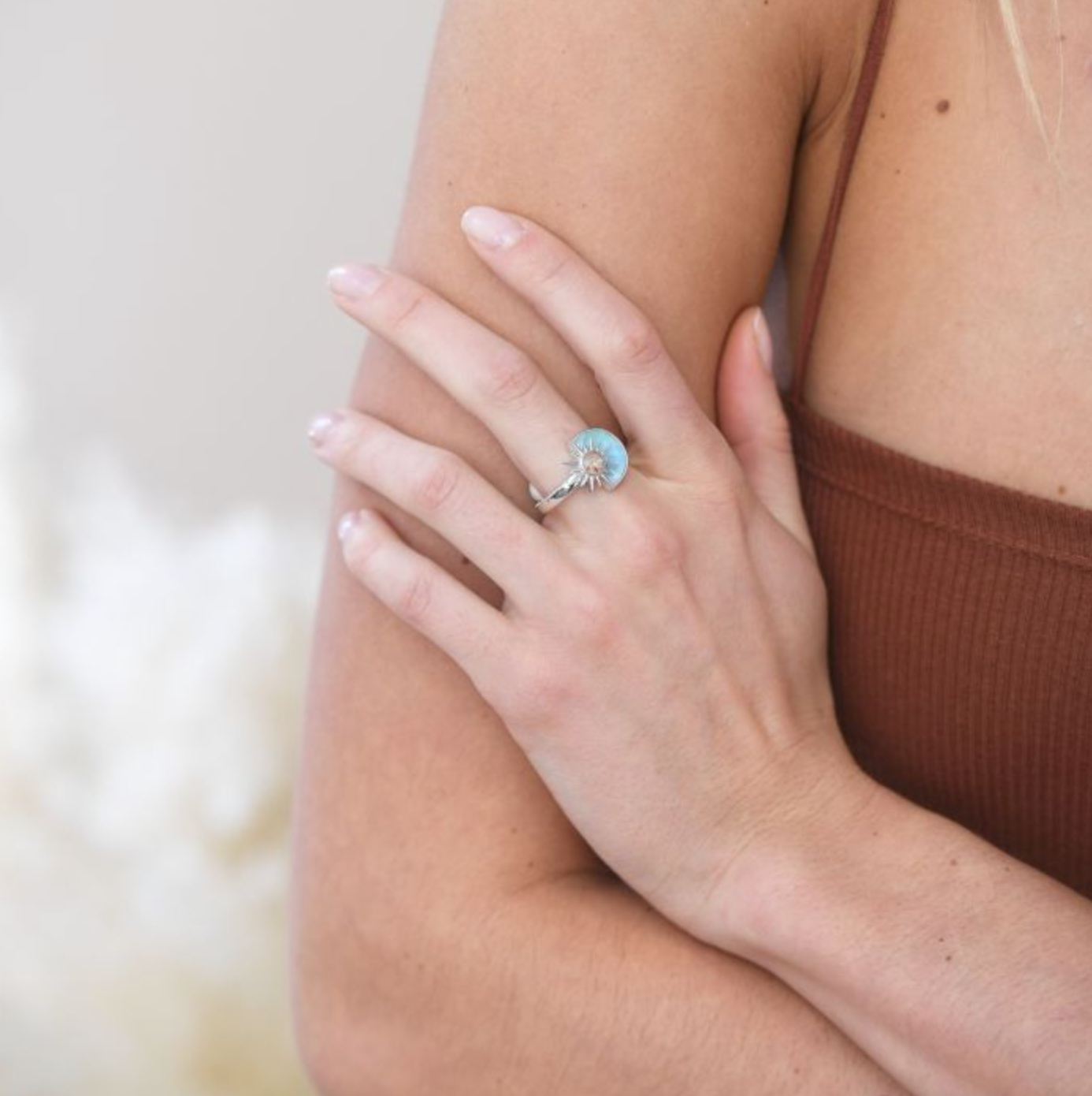 Dune Sun Splash Larimar Sand Ring