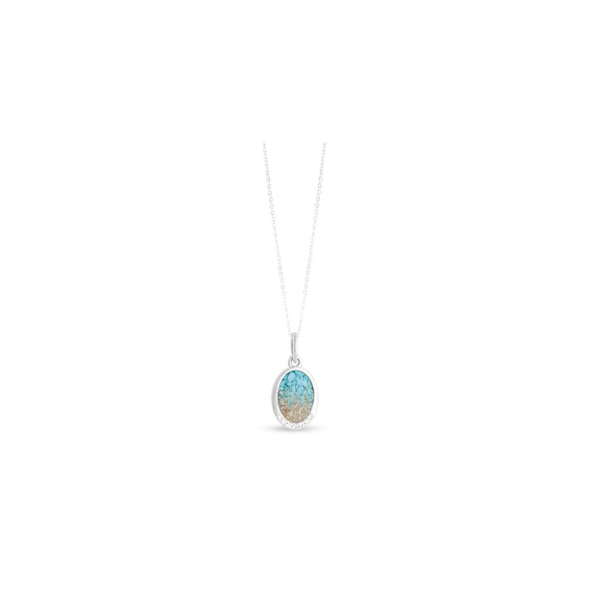 Dune Silver Explorer Oval Turquoise Gradient Necklace