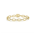 Gold Marquise Shape Cable Link Bracelet