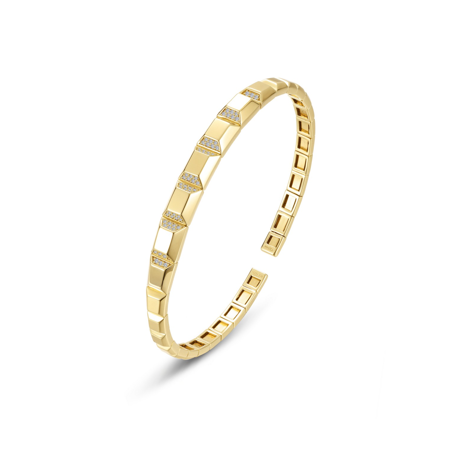 Gold Pyramid Facet Bangle