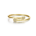 Gold Ribbon Bypass Flexible Bangle