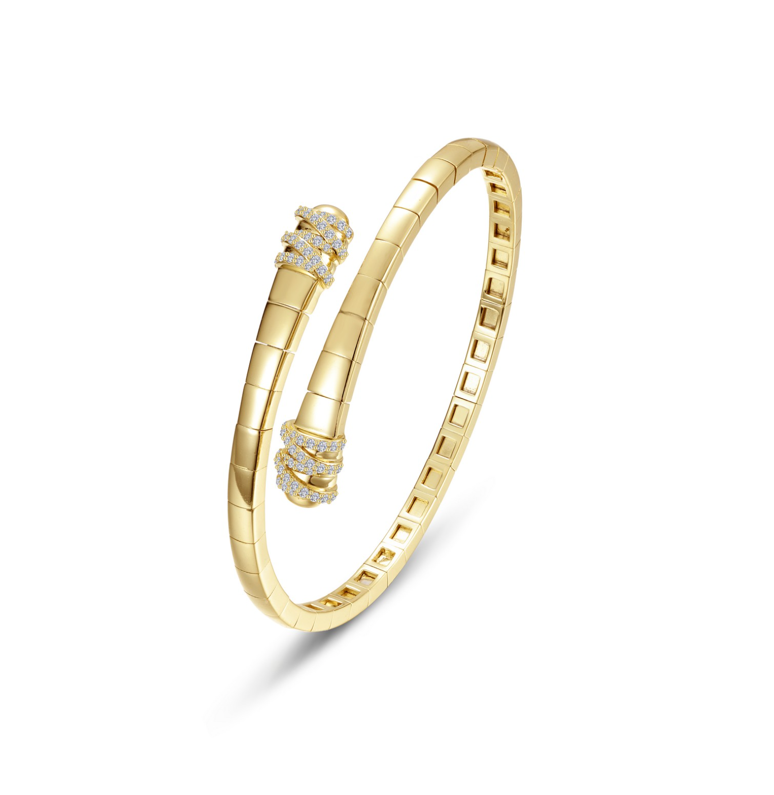 Gold Ribbon Bypass Flexible Bangle