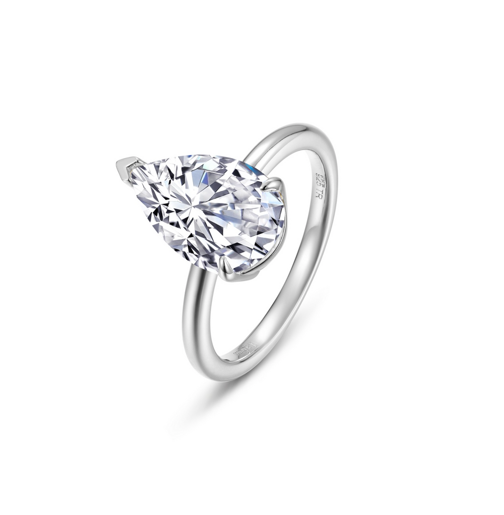 Silver Poise Pear-Cut Ring