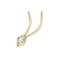 Gold Double Chain Pear Necklace