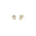 Gold Bubble Cluster Bezel Earrings