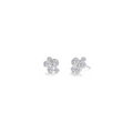 Silver Bubble Cluster Bezel Earrings
