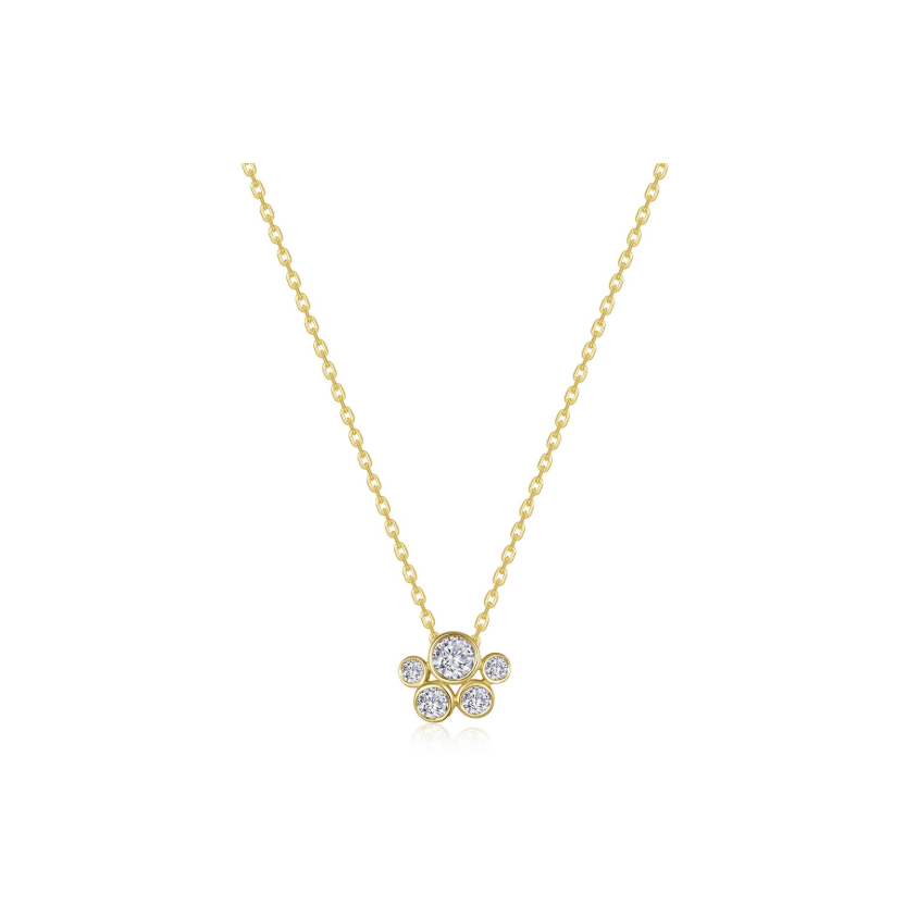 Gold Bubble Cluster Necklace