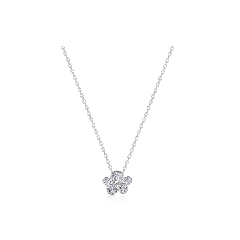 Silver Bubble Cluster Necklace