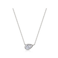 Silver East-West Bezel Pear Solitaire Necklace