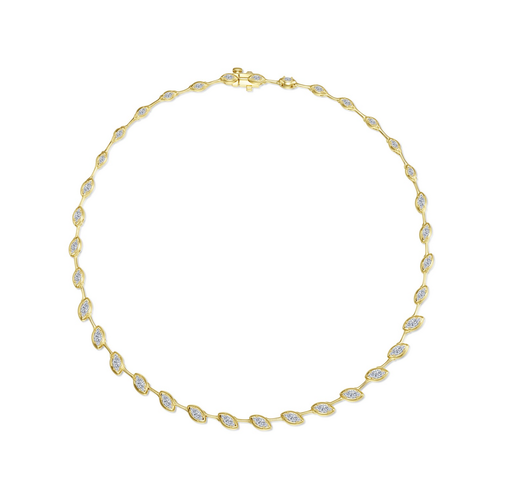 Gold East-West Marquise Station Necklace