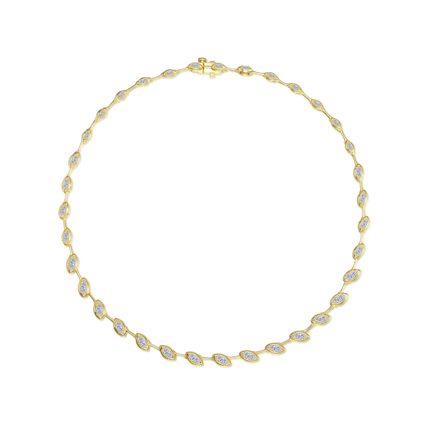 Gold East-West Marquise Station Necklace