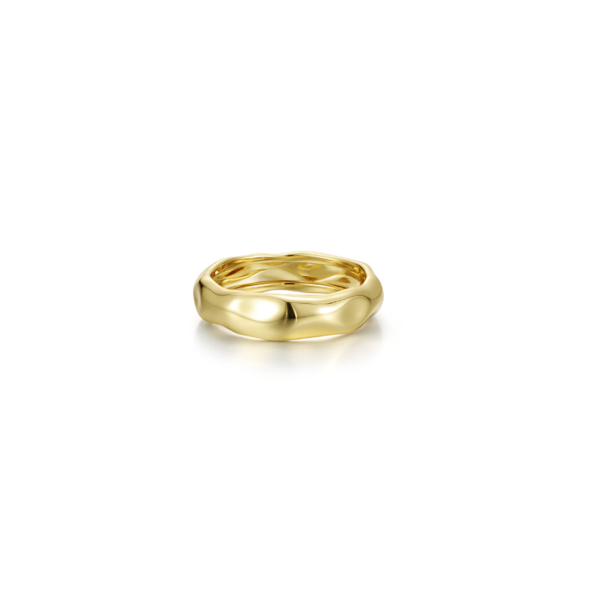 Gold High-Polished Molten Band Ring