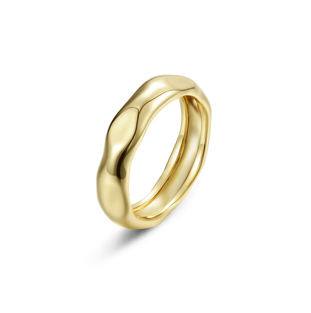 Gold High-Polished Molten Band Ring