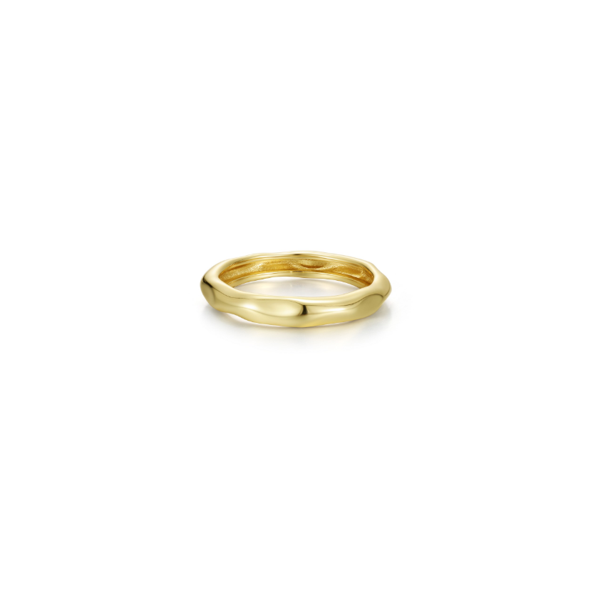Gold High-Polished Molten Band Ring