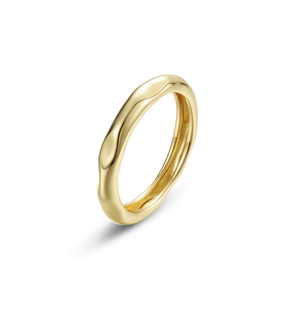 Gold High-Polished Molten Band Ring