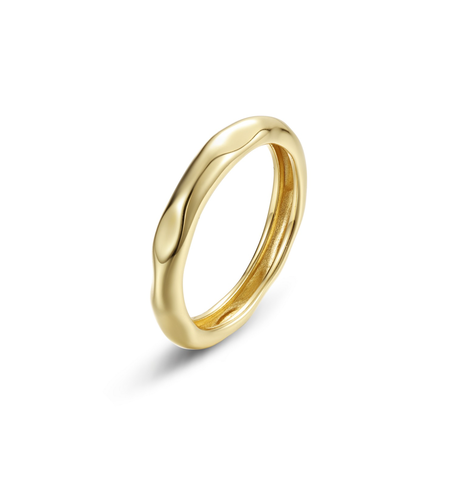 Gold High-Polished Molten Band Ring