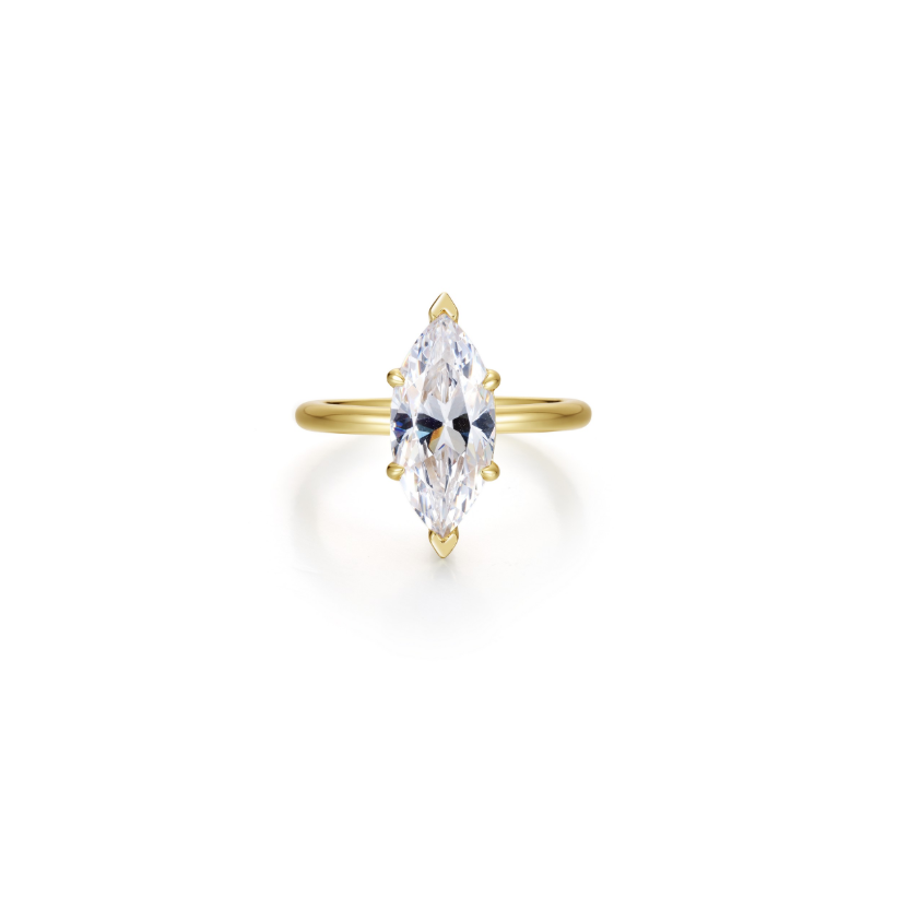 Gold Poise Marquise-Cut Ring