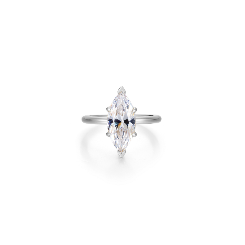 Silver Poise Marquise-Cut Ring