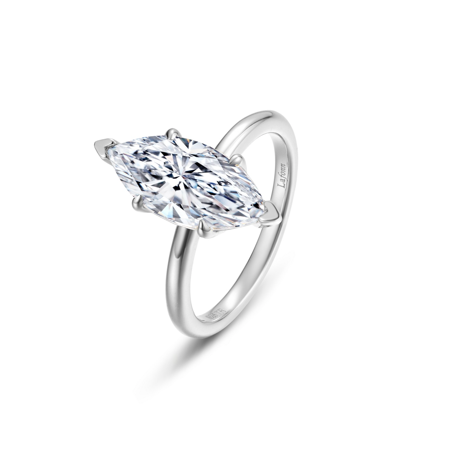 Silver Poise Marquise-Cut Ring