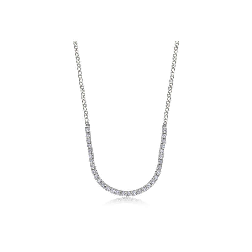 Silver Hybrid Tennis Curb Chain