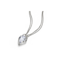 Silver Double Chain Pear Necklace