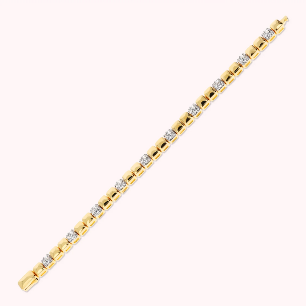 Bronzallure Gold Square Elements CZ Pavé Bracelet
