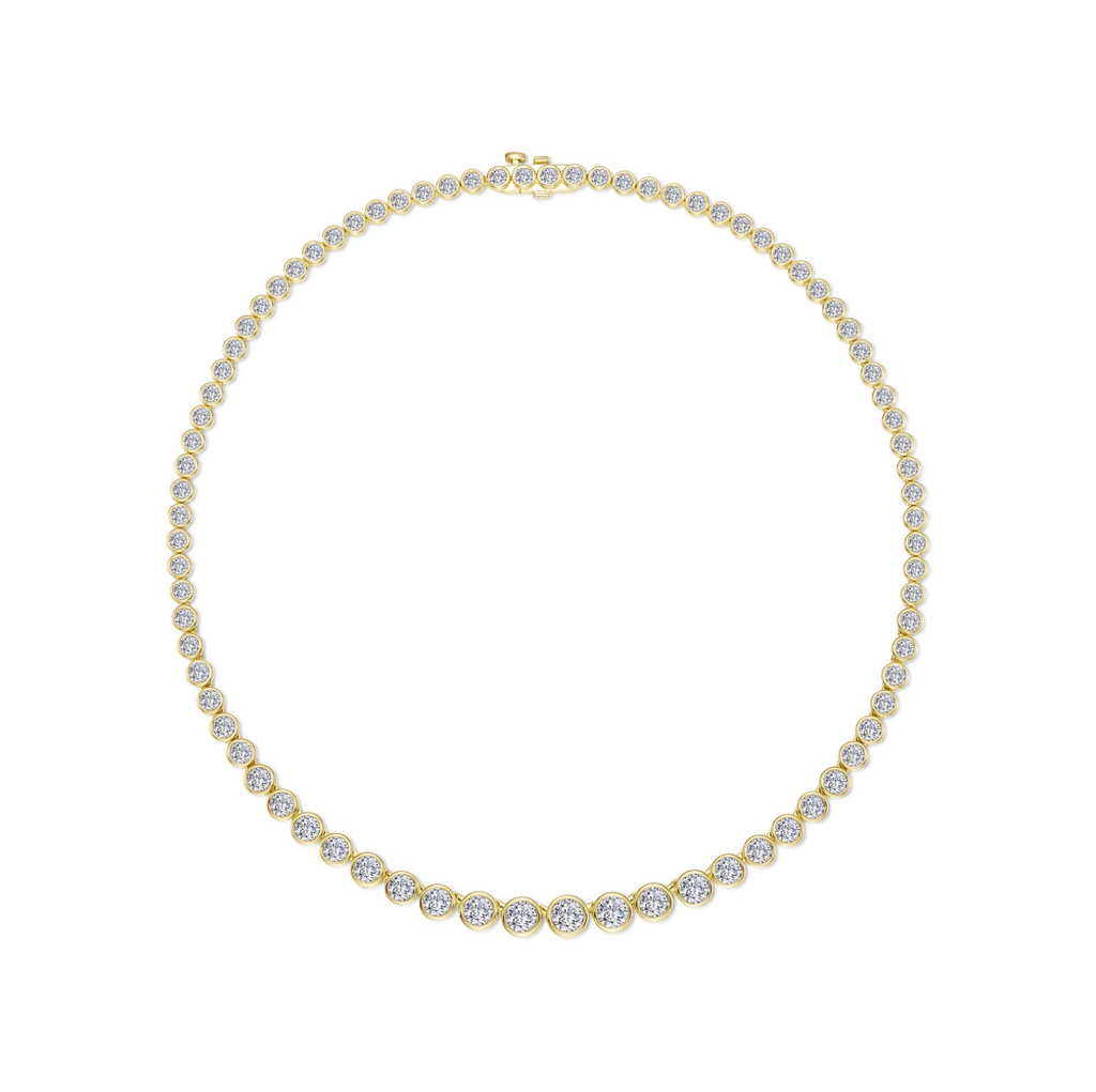 Gold Graduated Bezel Line Necklace