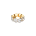 Bronzallure Gold Square Elements CZ Pavé Ring