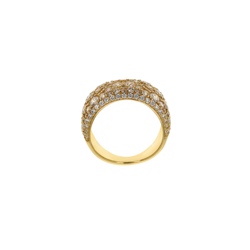Bronzallure Gold Graduated Band CZ Pave Ring