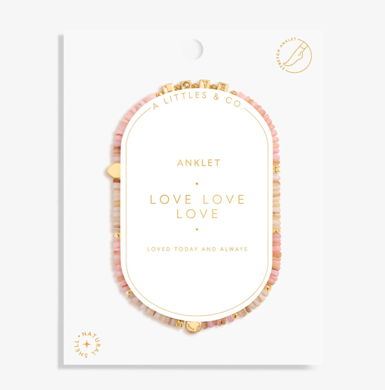 AL Gold Love Love Love Anklet